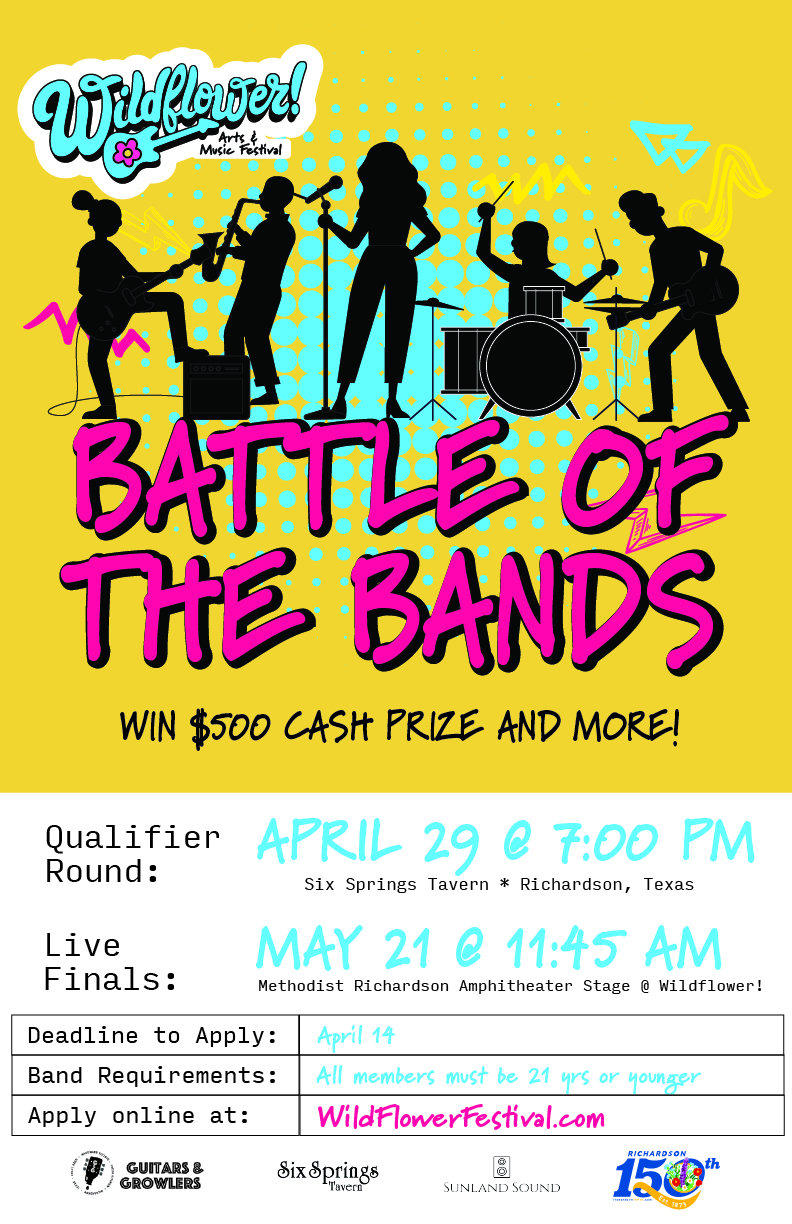 Battle of the Bands Poster 2023 Wildflower! Arts & Music Festival