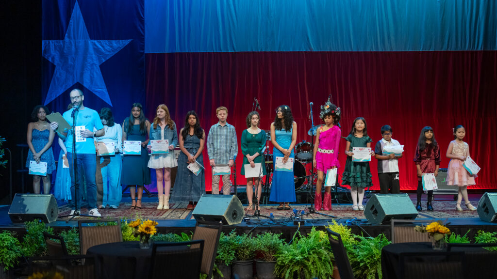 The 2026 Budding Talent Vocal Competition Finalists on the Singer Songwriter Stage in the Eisemann Center for Performing Arts in Richardson```````