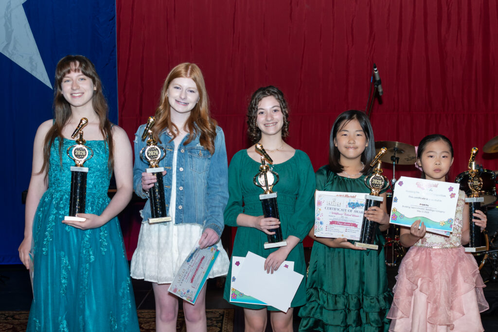 Ivy Liu, Sprouts category winner of the 2026 Wildflower! Budding Talent Vocal Competition in Richardson, Texas.<br />
