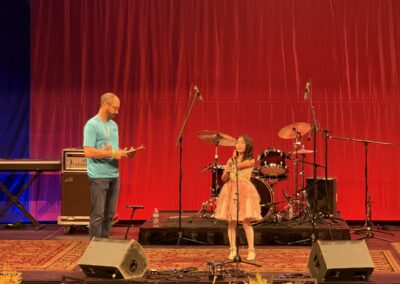Mike Hughes and Anya Hu at Wildflower! Budding Talent Vocal Competition rehearsals in the Eisemann Center